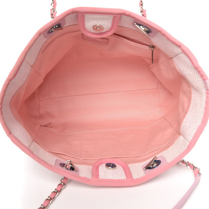Chanel Woven Straw Raffia Small Deauville Tote Light Pink 5 of 7