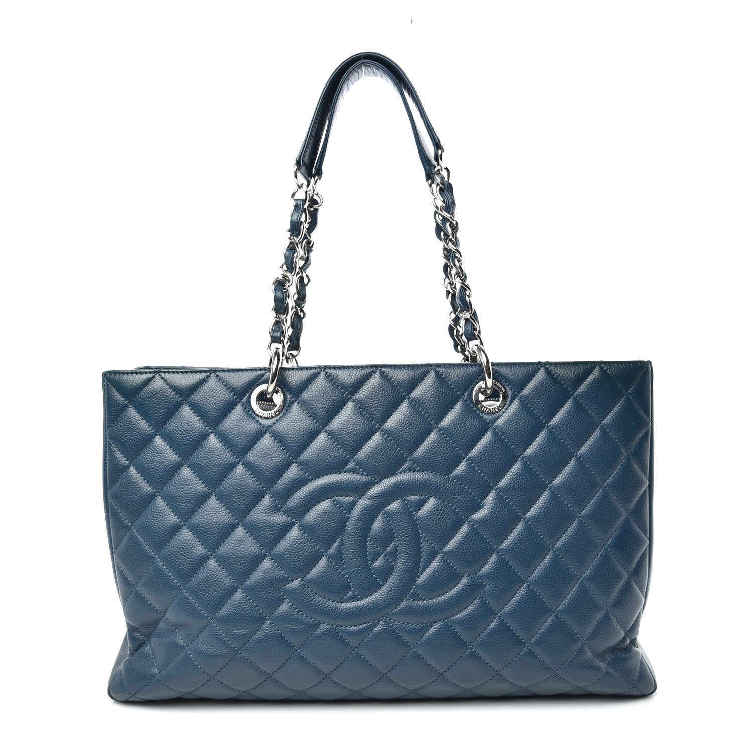 Chanel Caviar Quilted XL Grand Shopping Tote GST Navy Blue 1 of 22