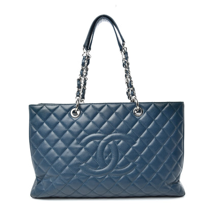 Chanel Caviar Quilted XL Grand Shopping Tote GST Navy Blue 1 of 22