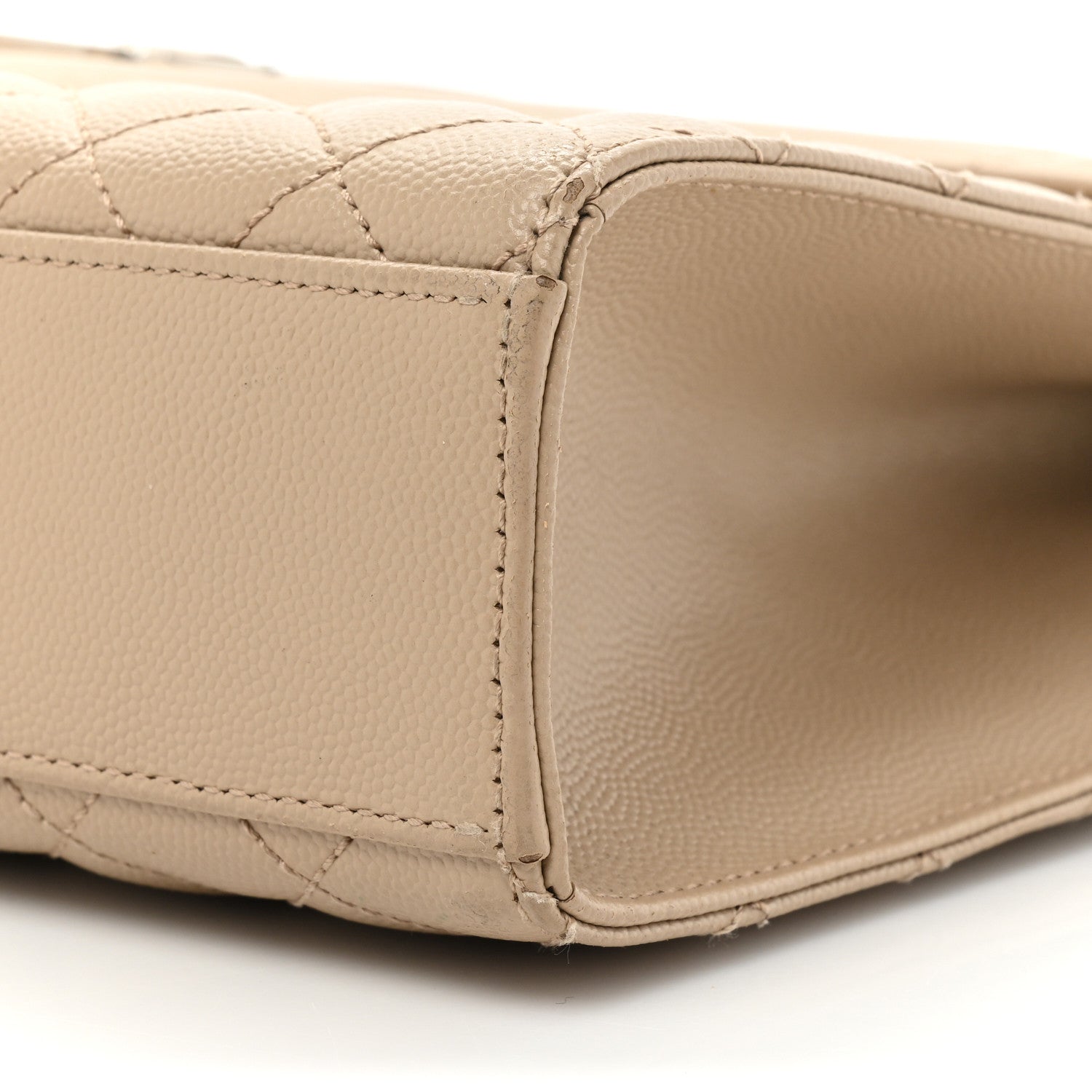 Saint Laurent Grain De Poudre Mixed Matelasse Large Triquilt Monogram Satchel Dark Beige 8 of 15