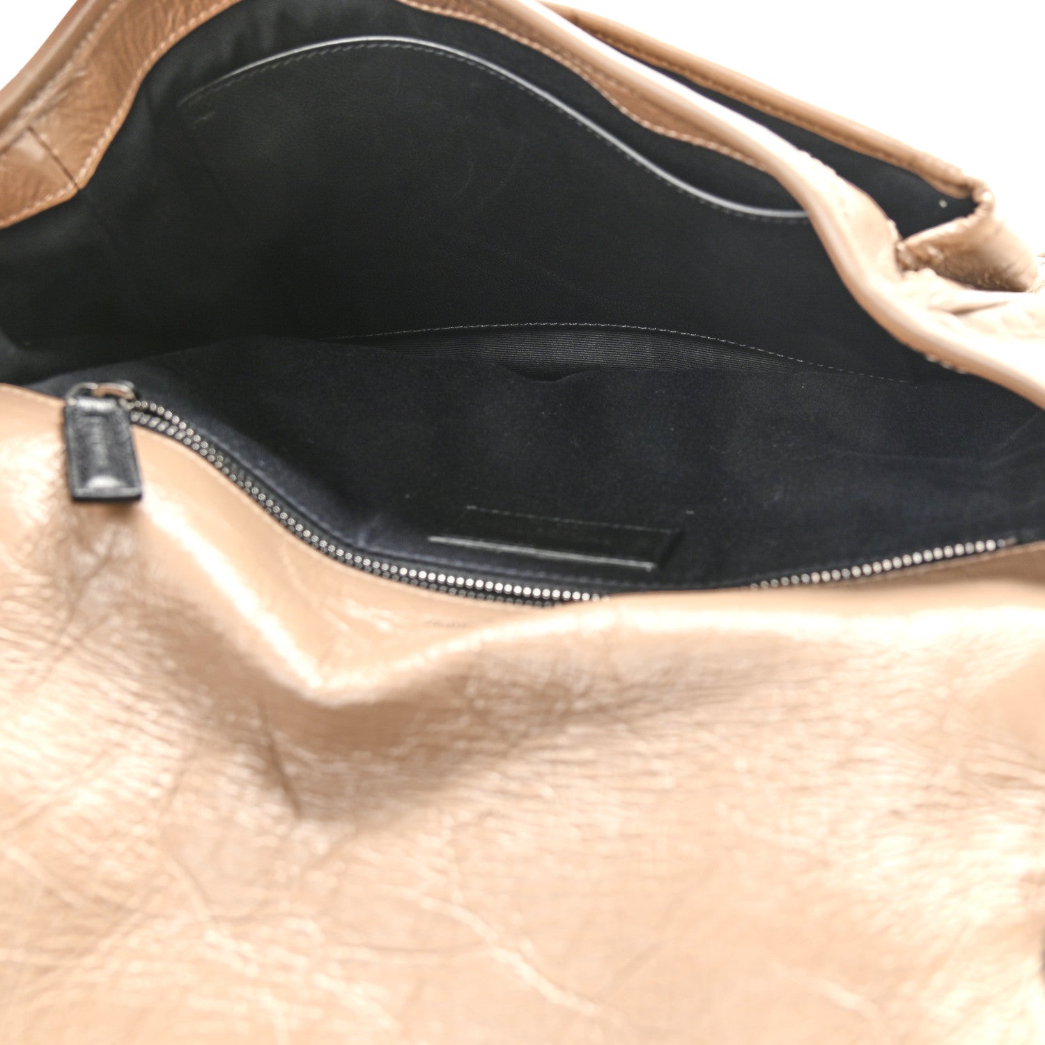 Saint Laurent Crinkled Calfskin Matelasse Monogram Medium Niki Chain Satchel Light Taupe 5 of 11