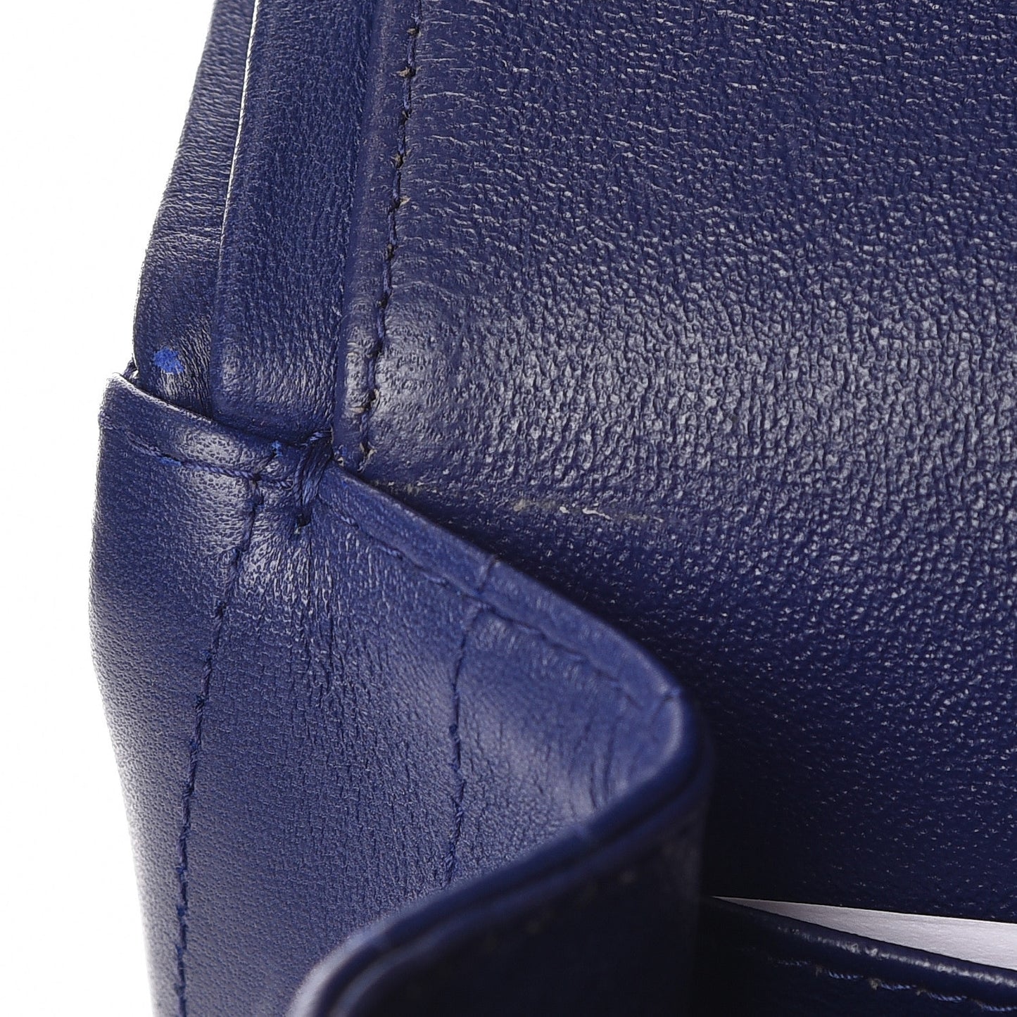 Lambskin Chevron Quilted Jumbo Double Flap Blue