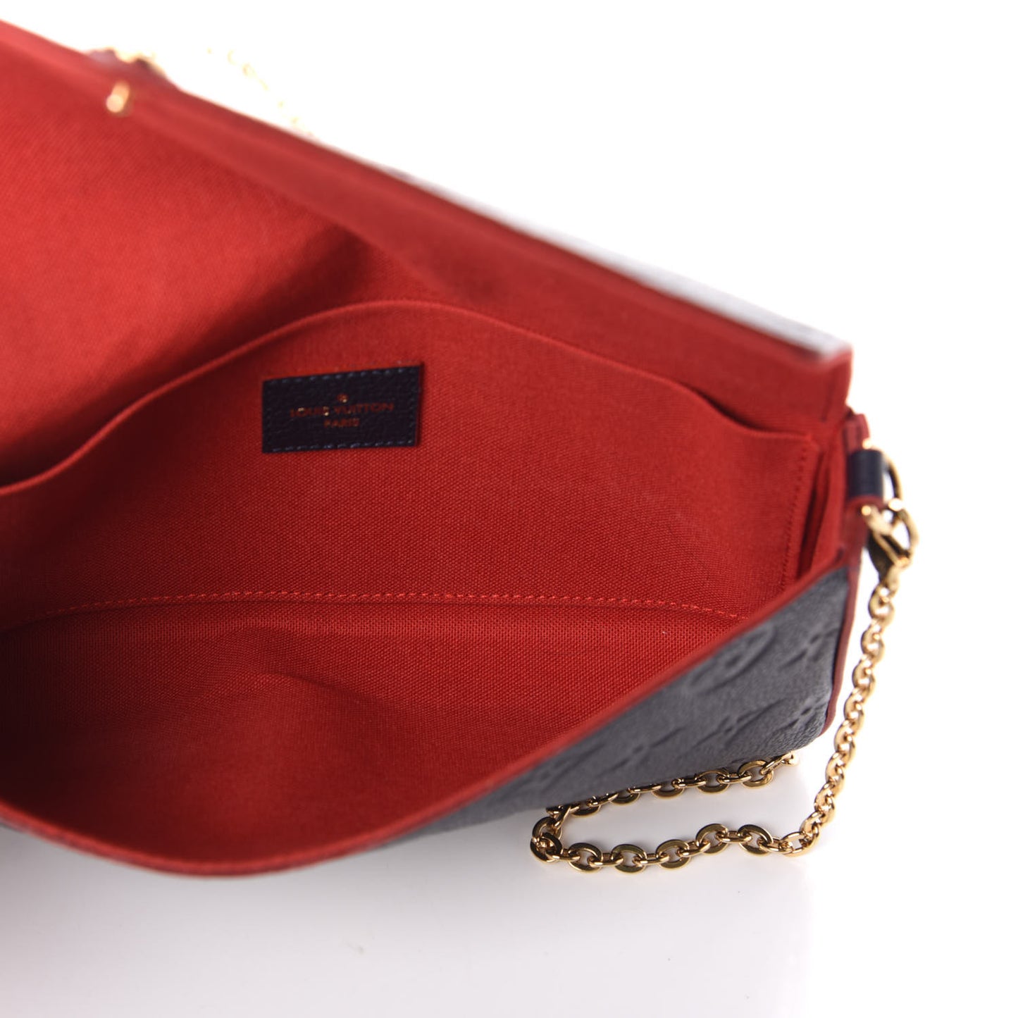 Empreinte Pochette Felicie Chain Wallet Marine Rouge