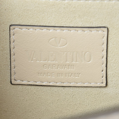 Valentino Garavani Craquele Calfskin Medium Glam Lock Rockstud Flap Light Ivory 8 of 12