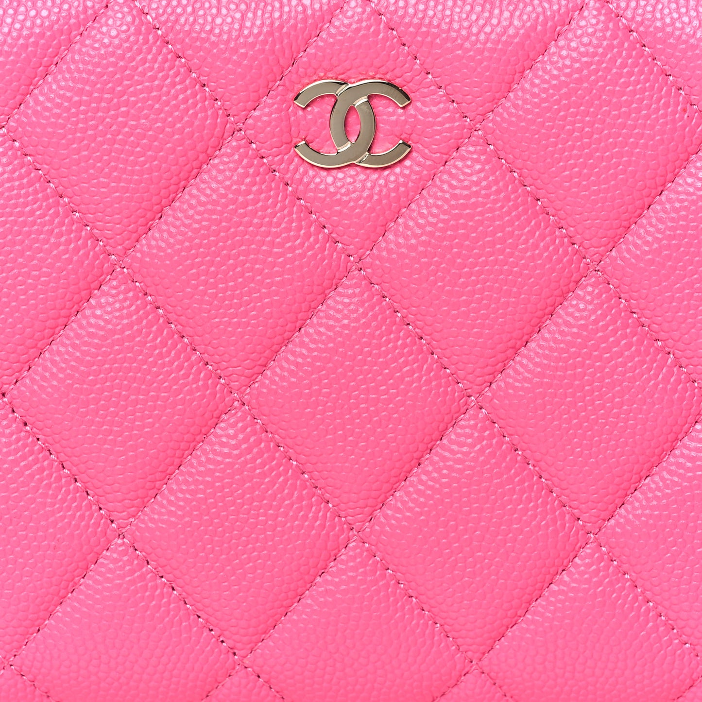 Caviar Quilted Large Gusset Zip Around Wallet Rose