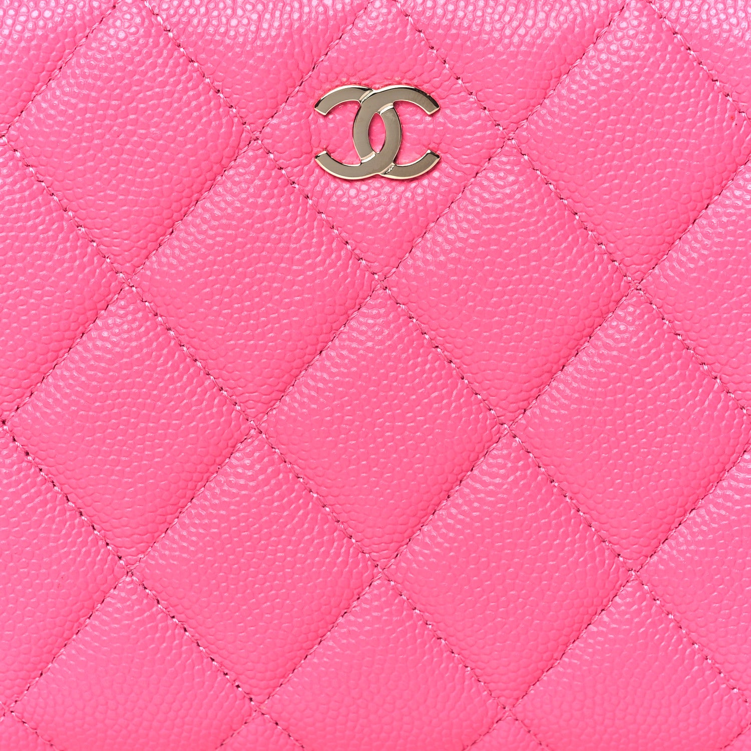 Chanel Caviar Quilted Large Gusset Zip Around Wallet Rose 9 of 10