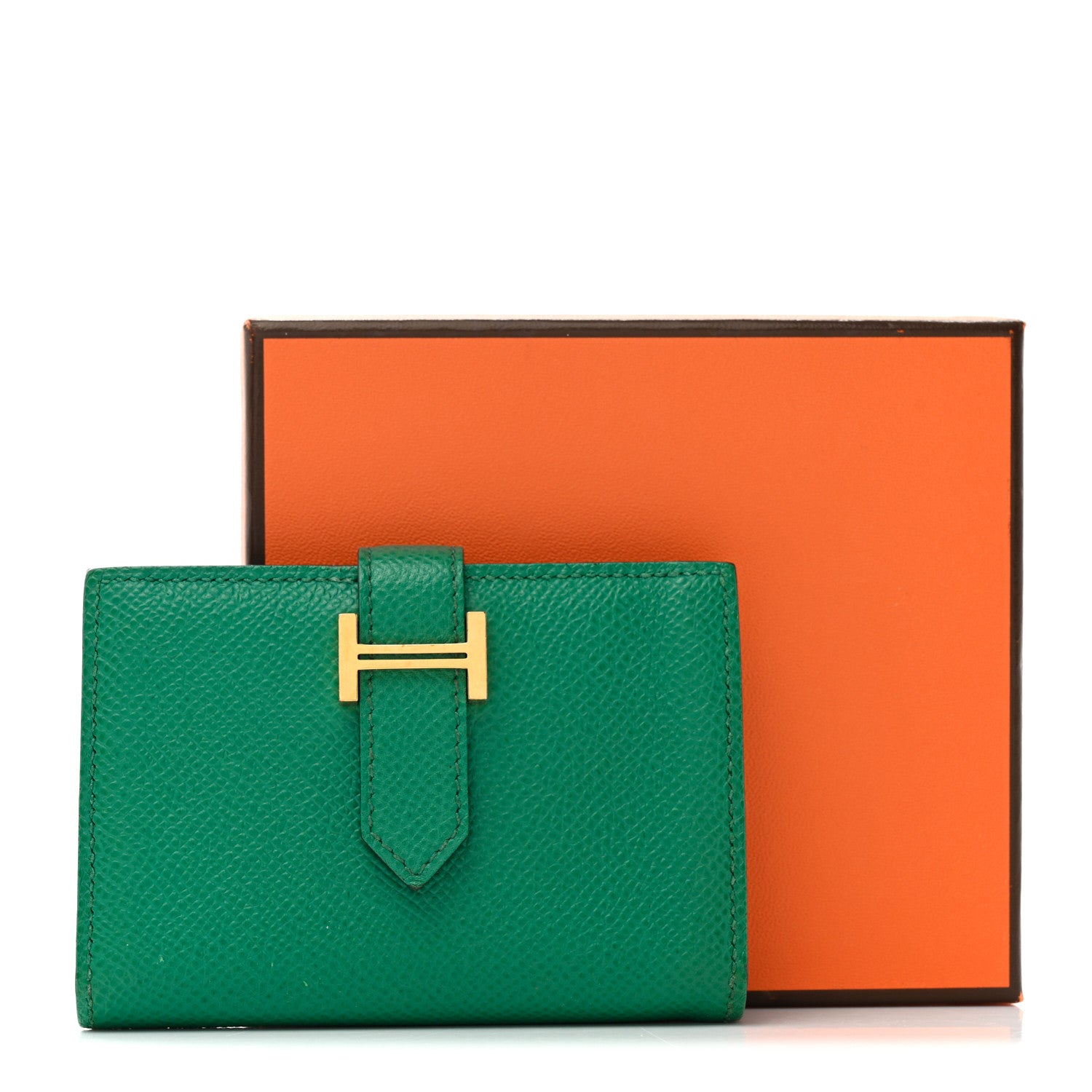 Hermes Epsom Bearn Card Holder Wallet Vert Jade 8 of 8