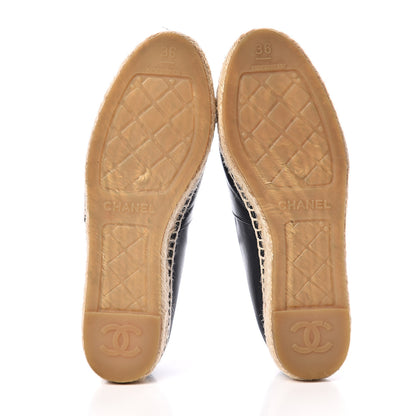 Chanel Lambskin CC Espadrilles 36 Black 5 of 10