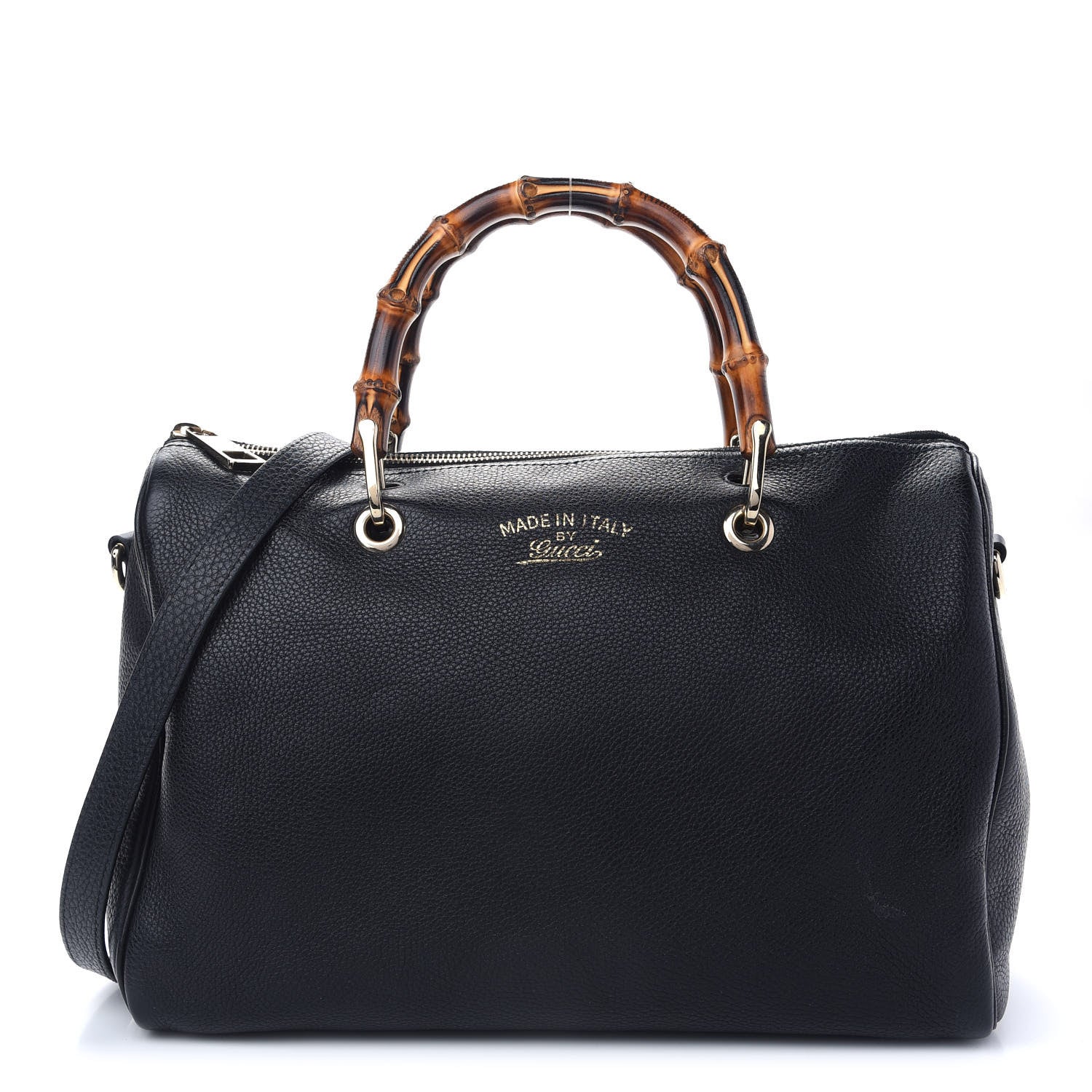 Gucci Calfskin Bamboo Medium Shopper Boston Black 1 of 11