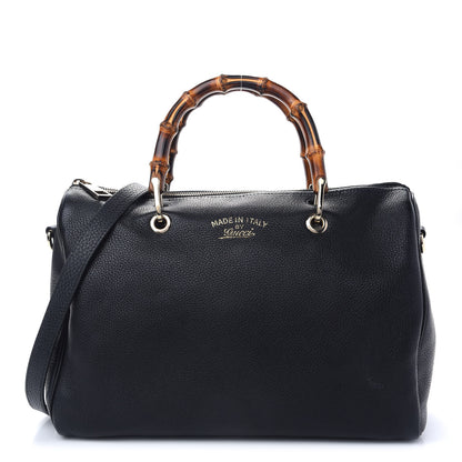 Gucci Calfskin Bamboo Medium Shopper Boston Black 1 of 11