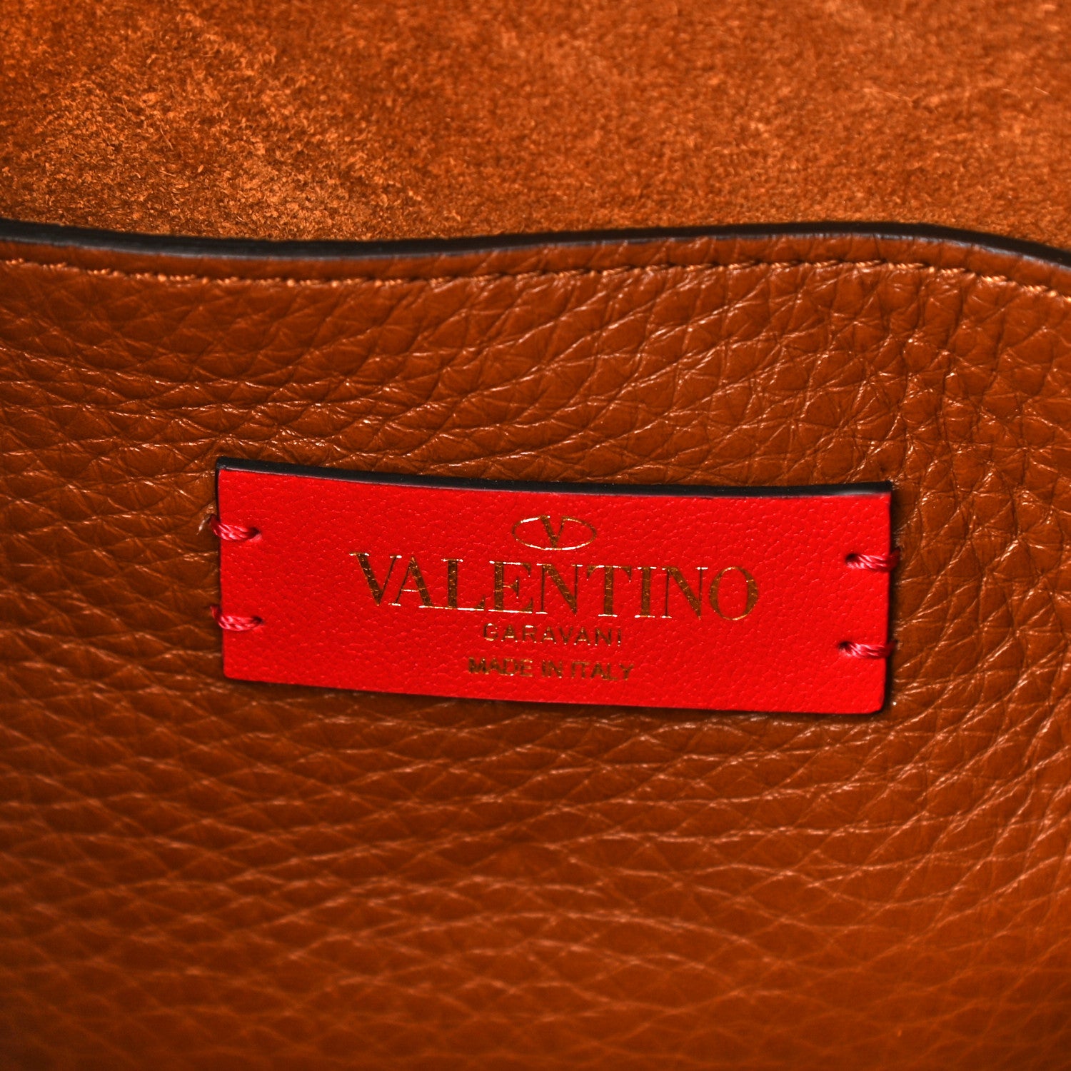 Valentino Garavani Grained Calfskin Rockstud Bucket Bag Saddle Brown 5 of 6