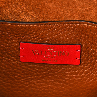 Valentino Garavani Grained Calfskin Rockstud Bucket Bag Saddle Brown 5 of 6