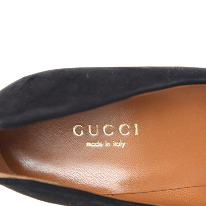Gucci Suede Platform Round Toe Betty Pumps 35.5 Black 8 of 9