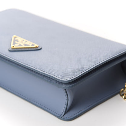 Prada Saffiano Soft Calf Bandoliera Chain Crossbody Bag Astrale 7 of 9