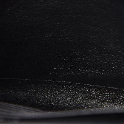 Saint Laurent Grain De Poudre Matelasse Chevron Monogram Chain Wallet Black 7 of 8