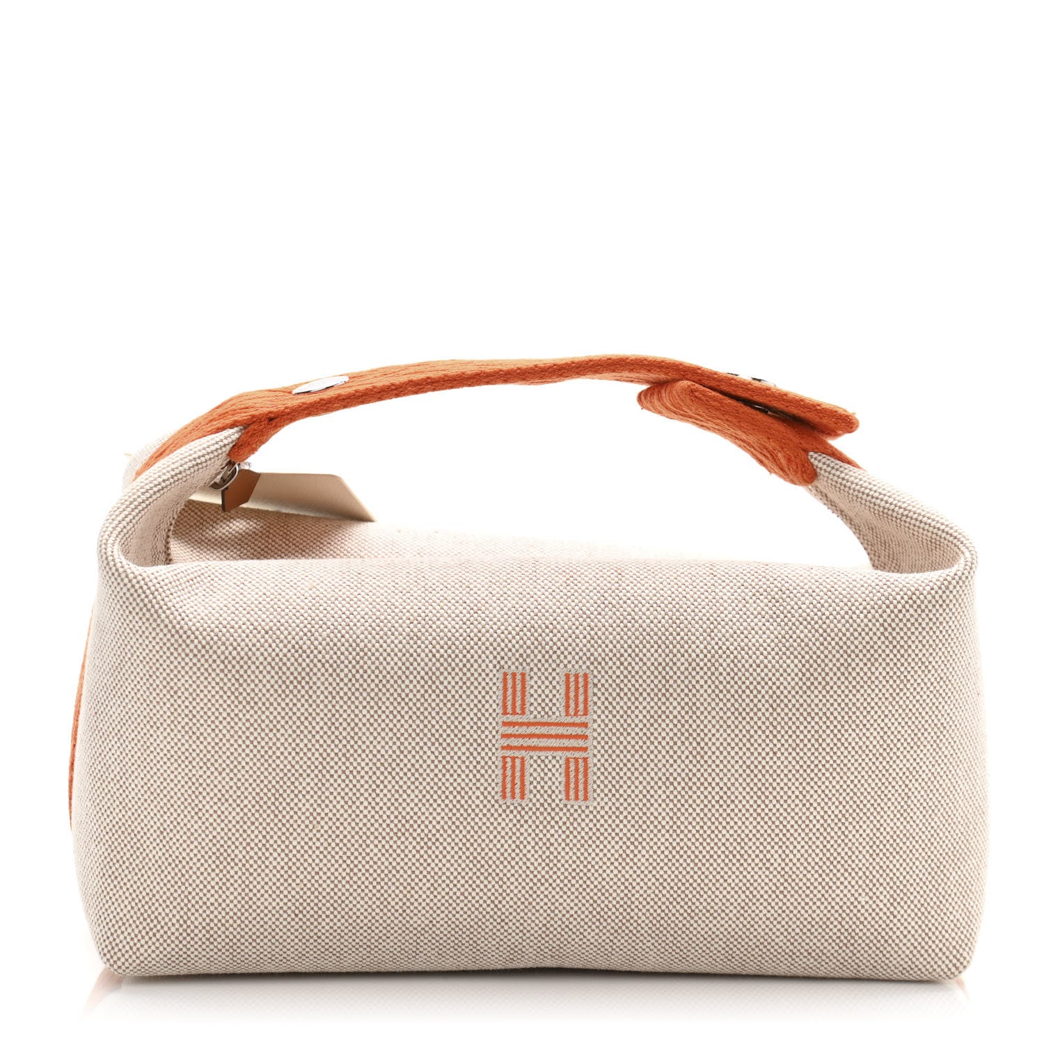 Hermes Canvas Small Bride-A-Brac Pouch Natural Orange 1 of 9