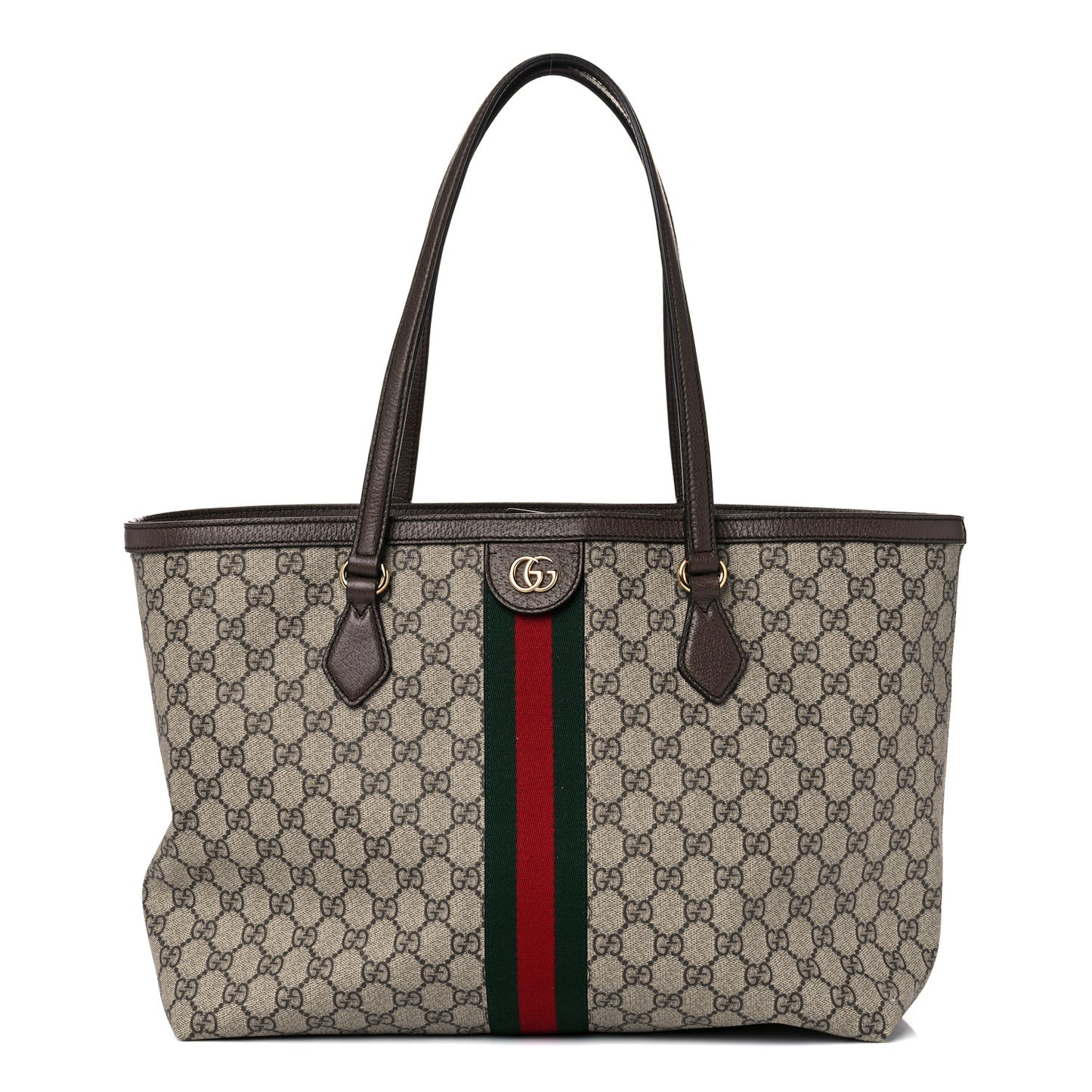 GG Supreme Monogram Medium Ophidia Shopping Tote Brown