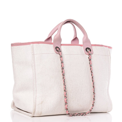 Chanel Woven Straw Raffia Large Deauville Tote Pink 3 of 31