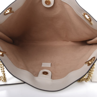 Gucci Suede Calfskin Large Rajah Chain Tote White 6 of 15