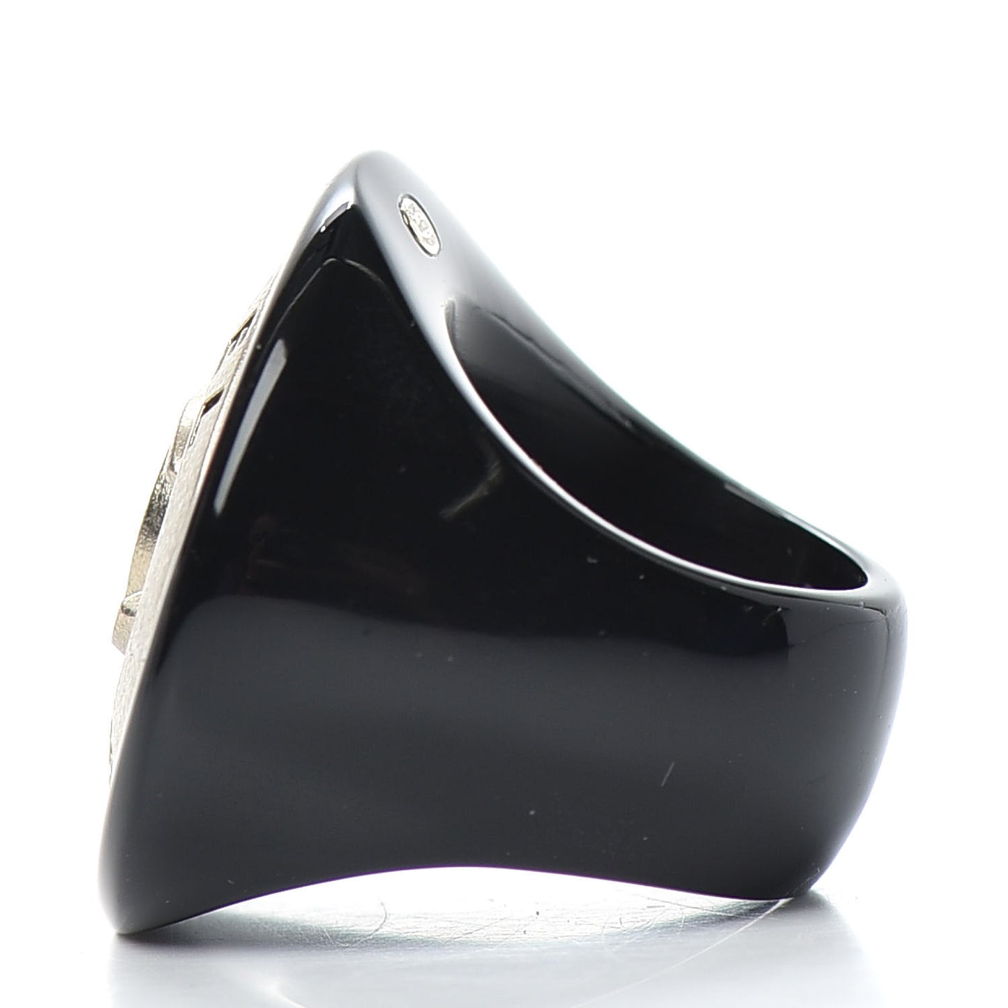 Enamel CC Paris Ring 6.5 Black