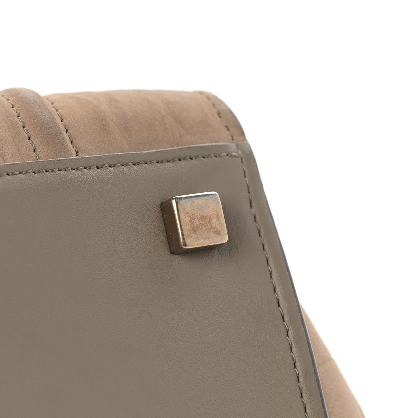 Crocodile Embossed Nubuck Medium Phantom Luggage Beige