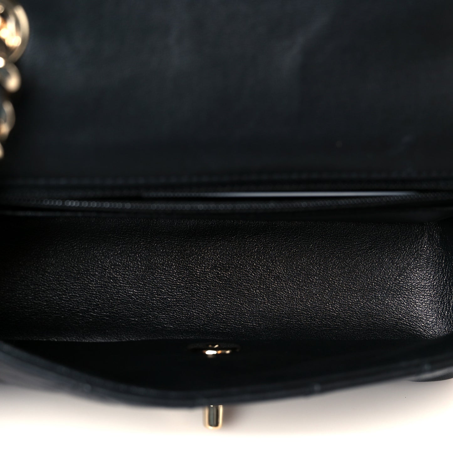 Lambskin Quilted Mini Coco Charms Rectangular Flap Black