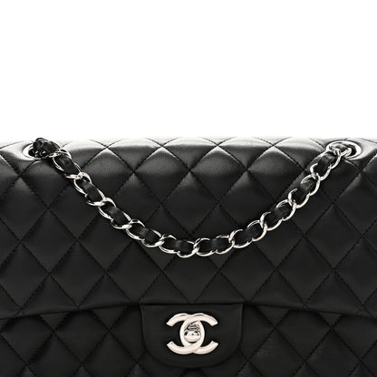 Chanel Lambskin Quilted Medium Double Flap Black 8 of 12