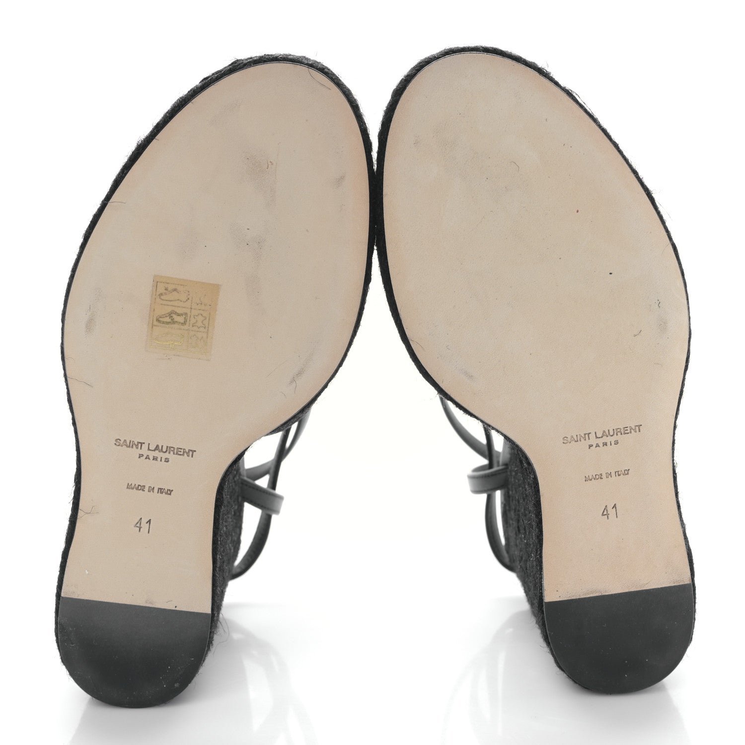 Saint Laurent Calfskin Cassandra Espadrille 105 Wedges 41 Black 5 of 8