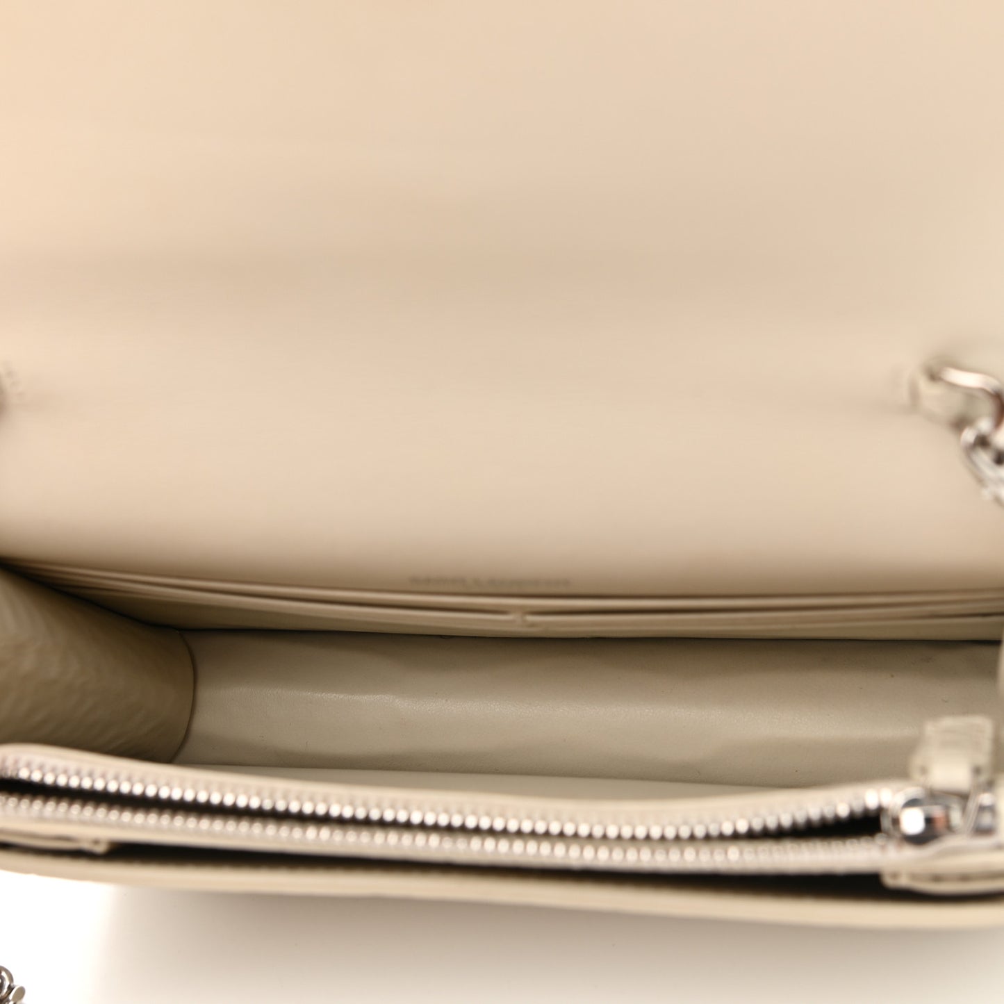 Calfskin Crocodile Embossed Monogram Sunset Chain Wallet Blanc Vintage