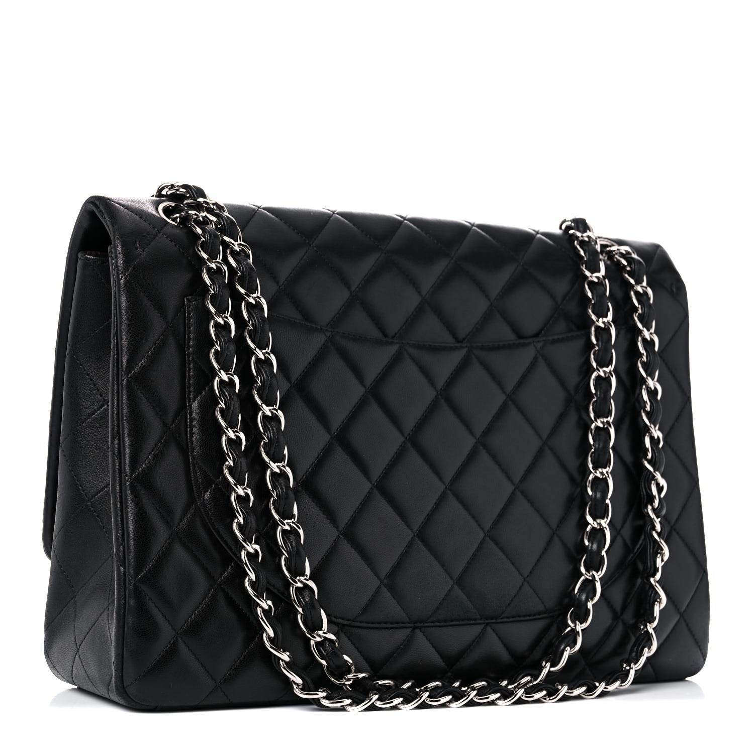 Chanel Lambskin Quilted Maxi Double Flap Black 2 of 13