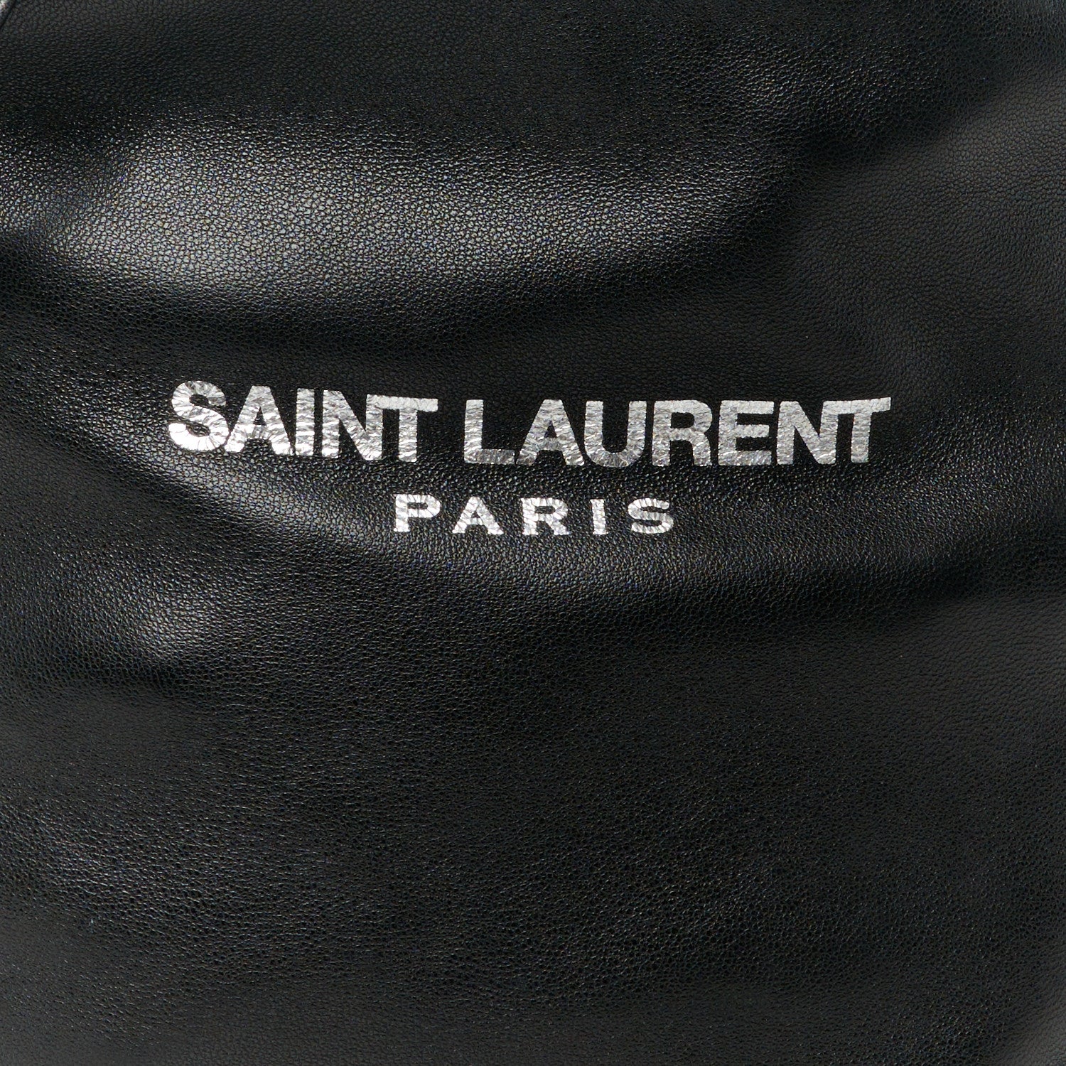 Saint Laurent Lambskin Teddy Drawstring Bag Black 10 of 14