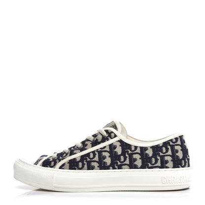 Christian Dior Canvas Oblique Walk'N'Dior Low Top Sneakers 42 Deep Blue 1 of 9