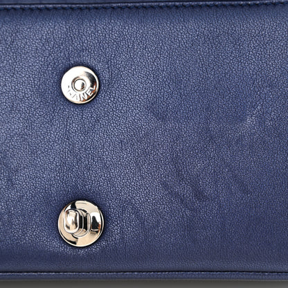 Chanel Metallic Sheepskin Chevron Quilted Small Vintage Mademoiselle Flap Navy 10 of 10