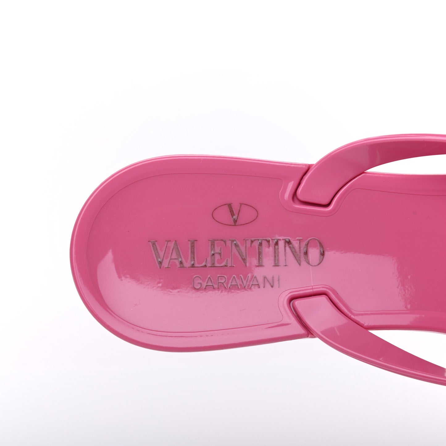 PVC Jelly Rockstud Bow Thong Sandals 38 Pink