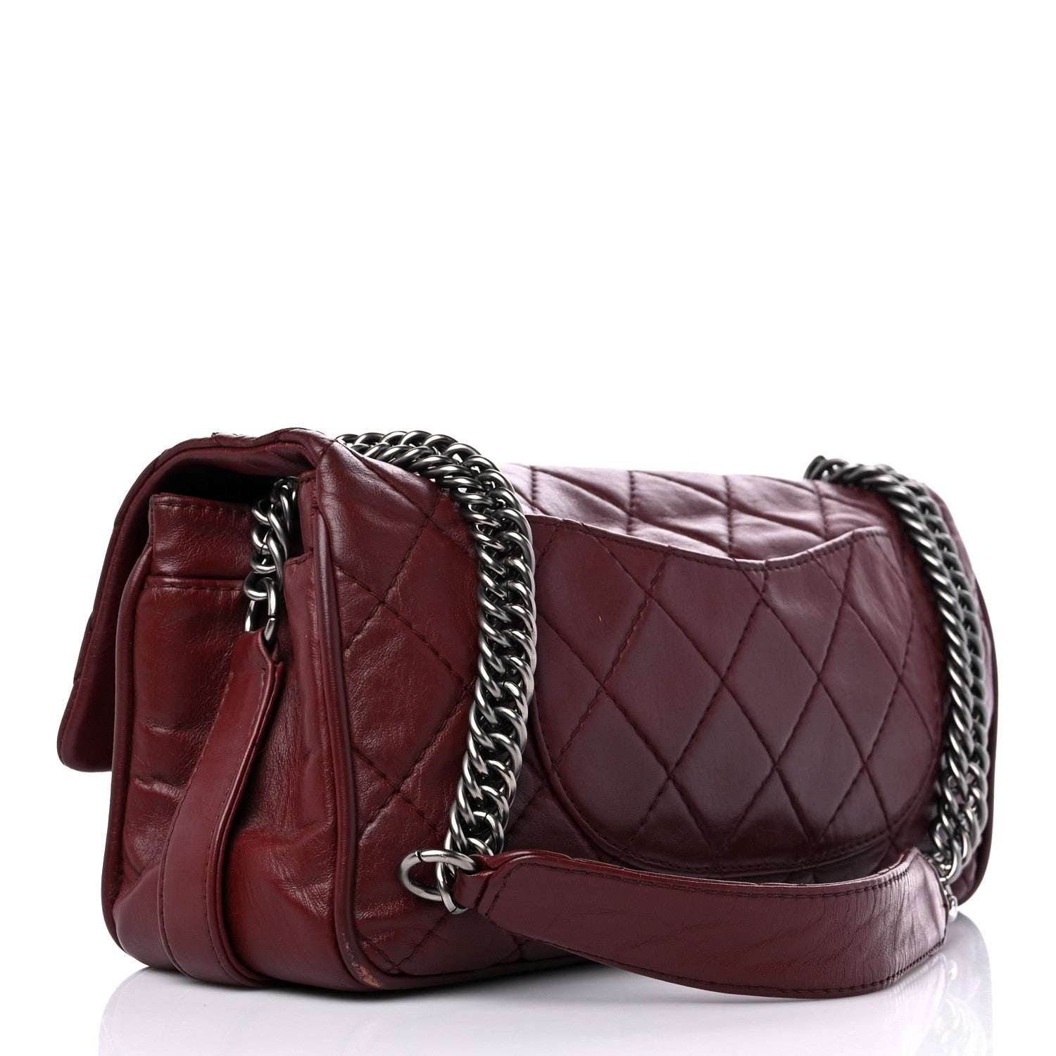 Chanel Lambskin Quilted Medium Icons Secret Label Flap Red 3 of 12