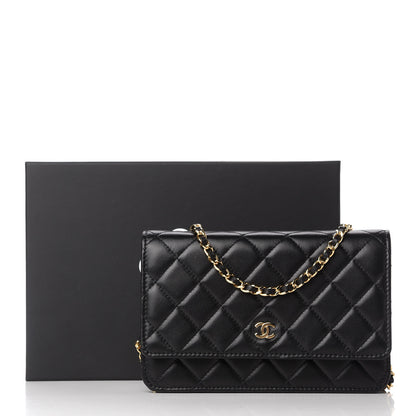 Chanel Lambskin Quilted Wallet On Chain WOC Black 9 of 9