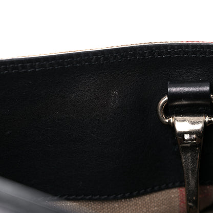 Burberry Canvas Mega Check Medium Ashby Hobo Black 14 of 25