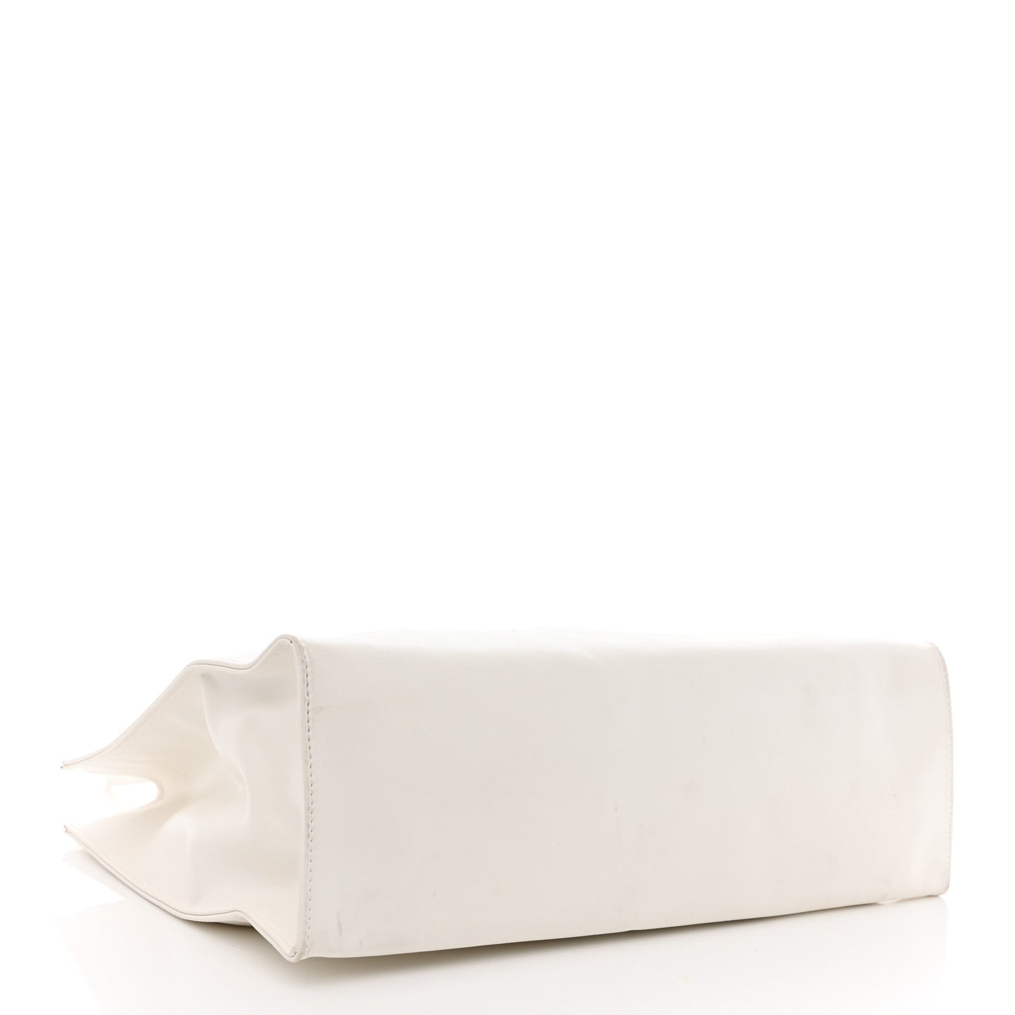 Vegan Leather Medium Shopping Bag White
