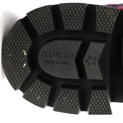 Gucci Covered Wool Big GG Monogram Womens Lace Up Combat Ankle Boots 39.5 Blue Red 7 of 11