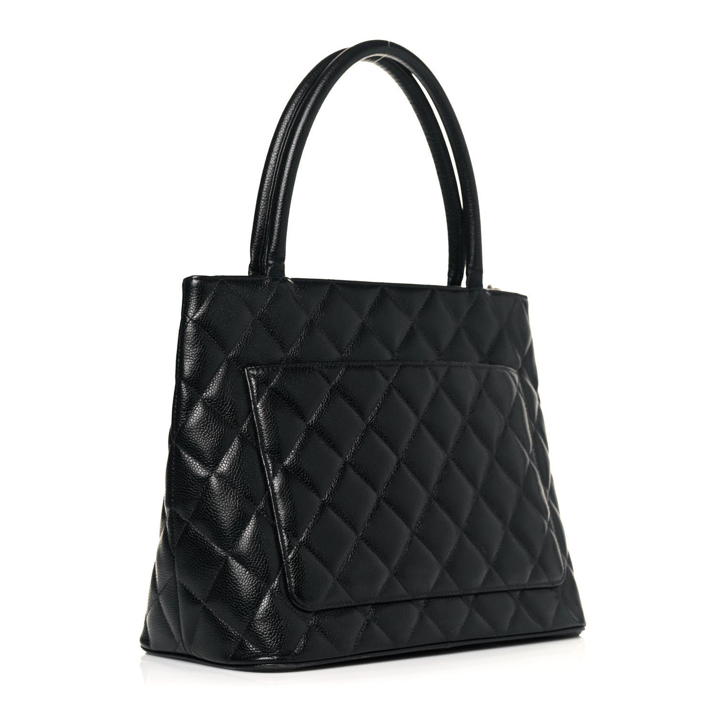 Caviar Quilted Medallion Tote Black