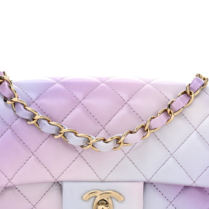 Chanel Lambskin Quilted Tie Dye Ombre Mini Rectangular Flap Purple Blue Pink 8 of 10