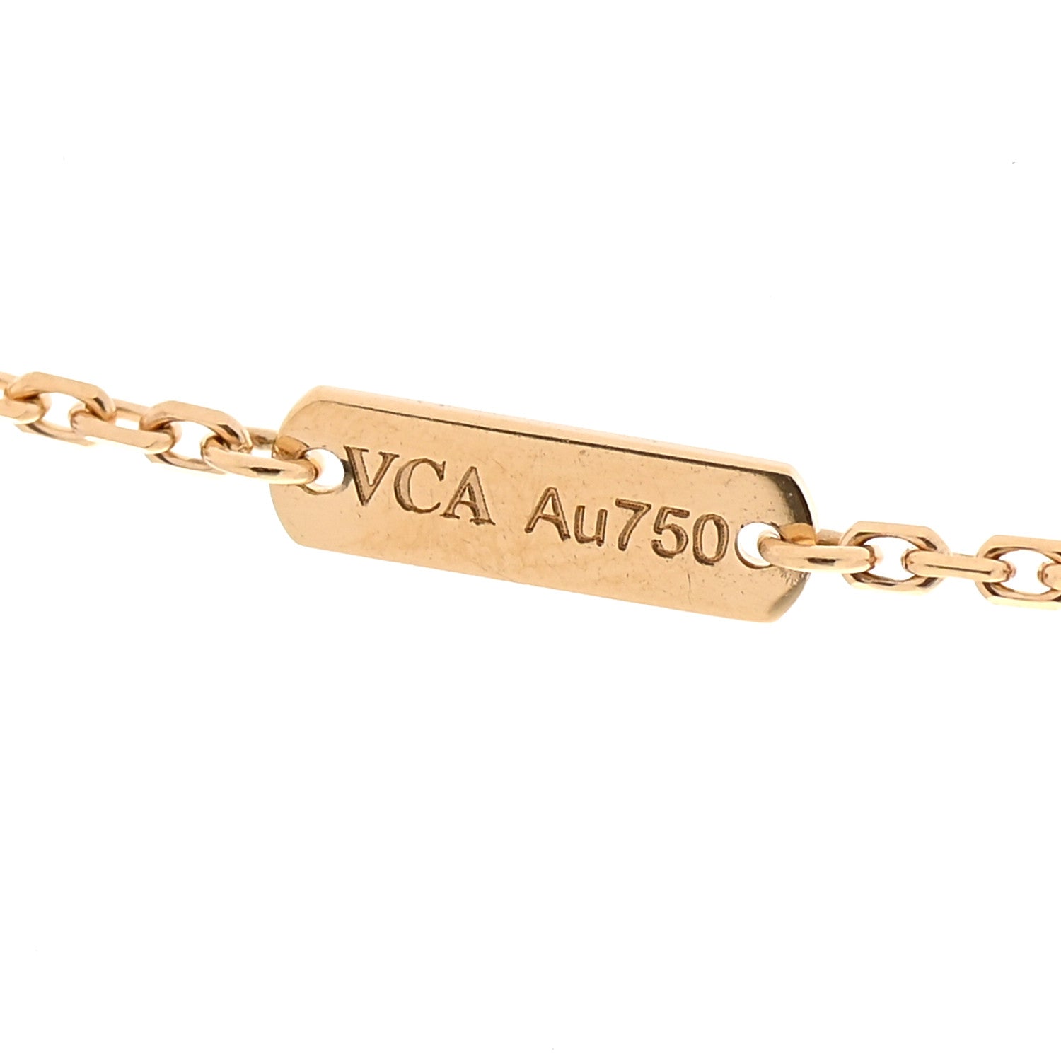 Van Cleef & Arpels 18K Yellow Gold Mother of Pearl Vintage Alhambra Pendant Necklace 5 of 7