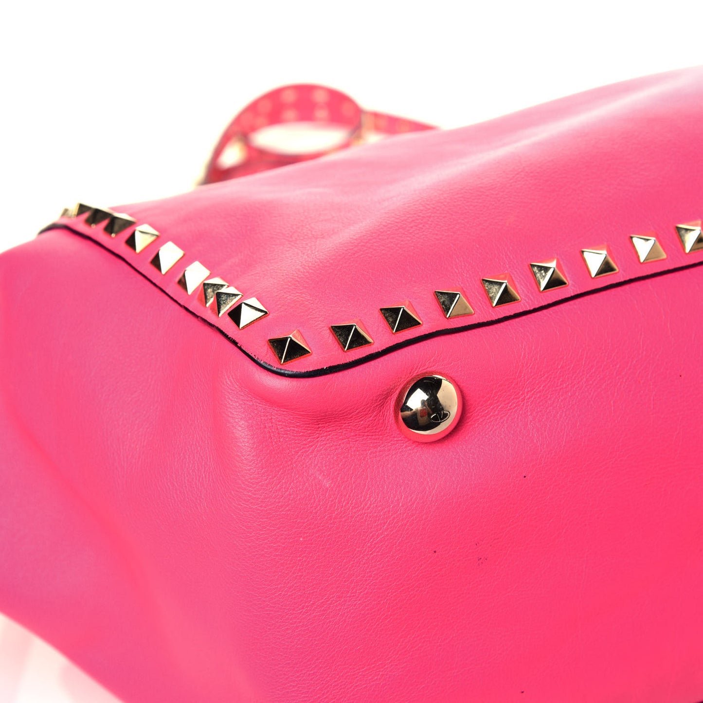 Vitello Medium Rockstud Tote Fuxia Fluo