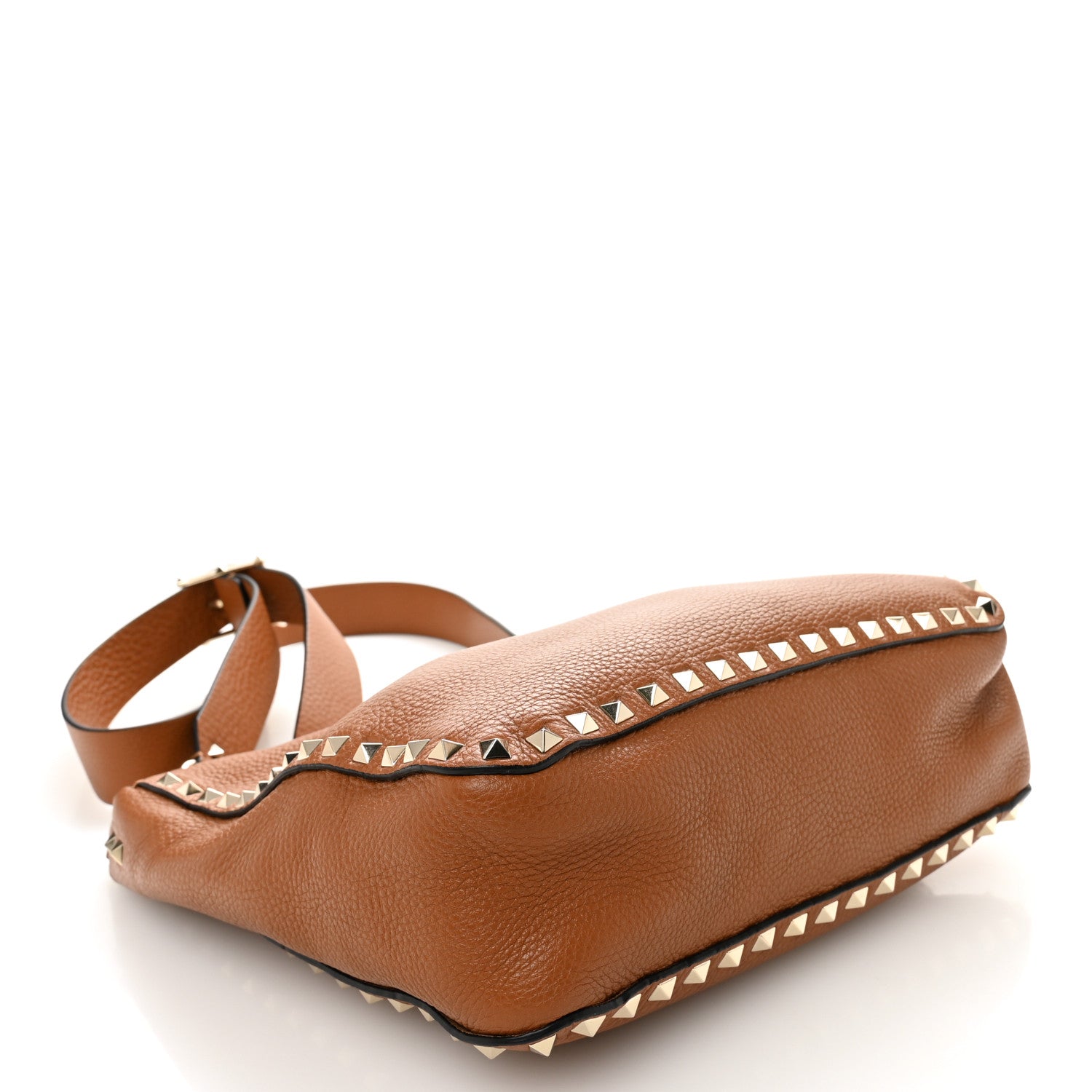 Valentino Garavani Pebbled Calfskin Small Rockstud Flip-Lock Messenger Bag Light Cuir 4 of 9