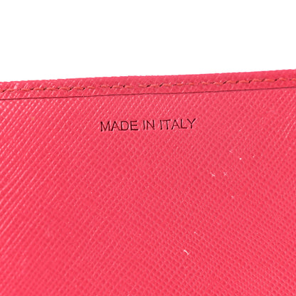 Prada Saffiano Metal Continental Flap Wallet Peonia 6 of 9