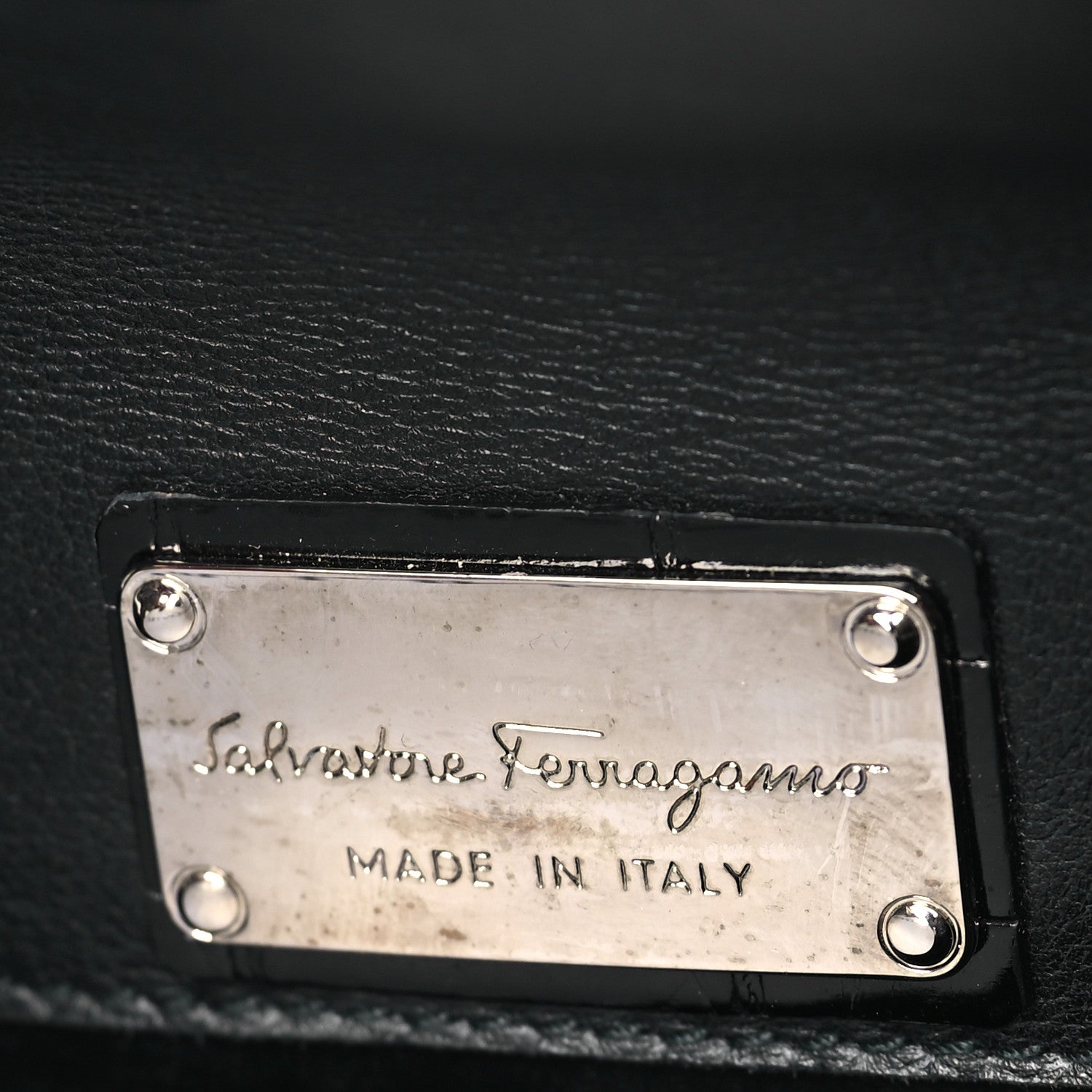 Salvatore Ferragamo Crocodile Frame Clutch Black 6 of 9