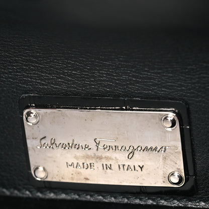 Salvatore Ferragamo Crocodile Frame Clutch Black 6 of 9