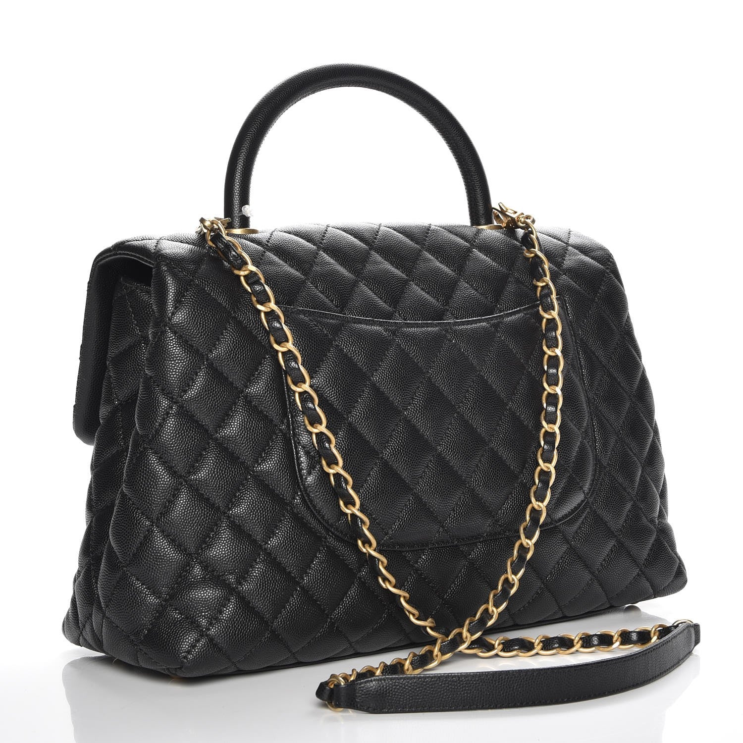 Chanel Caviar Quilted Large Coco Handle Flap Black 4 of 9