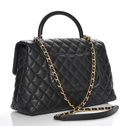 Chanel Caviar Quilted Large Coco Handle Flap Black 4 of 9