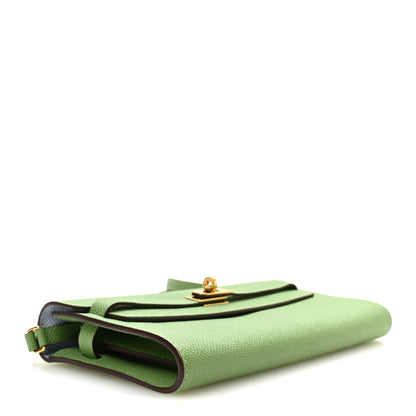 Hermes Epsom Verso Kelly Wallet To Go Vert Criquet Bleu Brume 4 of 10
